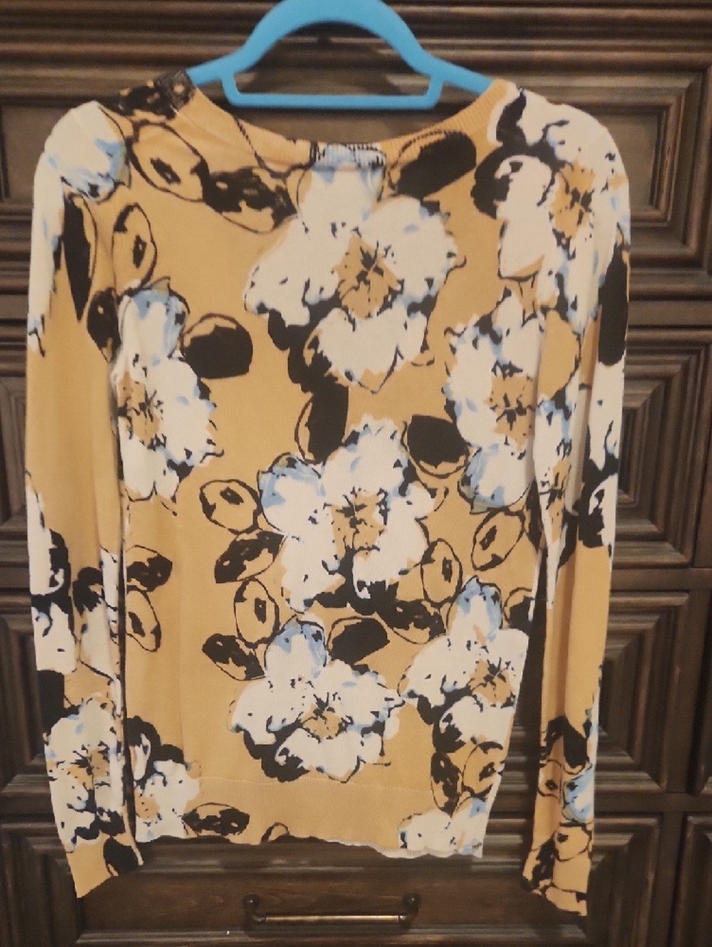 The Limited Mustard Floral V-Neck Long-Sleeve Sweater - Picture 8 of 8